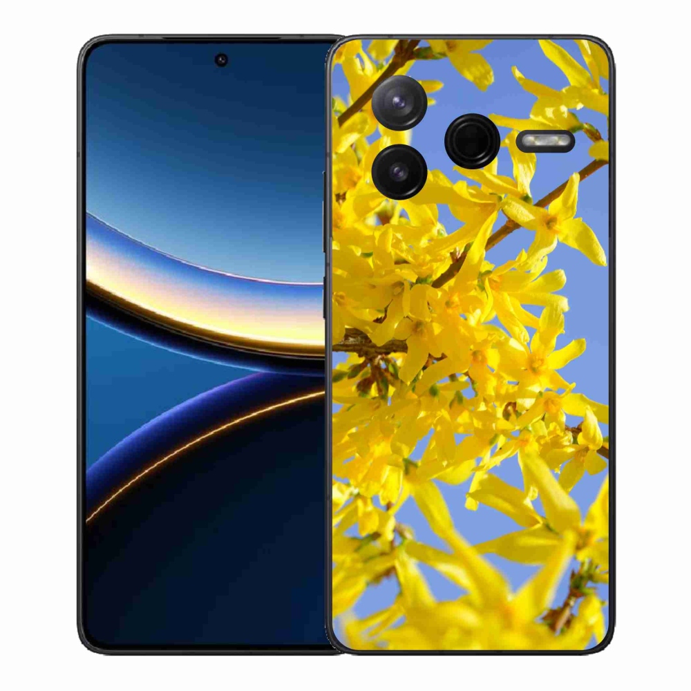 Gél borítás mmCase a Xiaomi Poco F7 Pro számára - sárga virágok