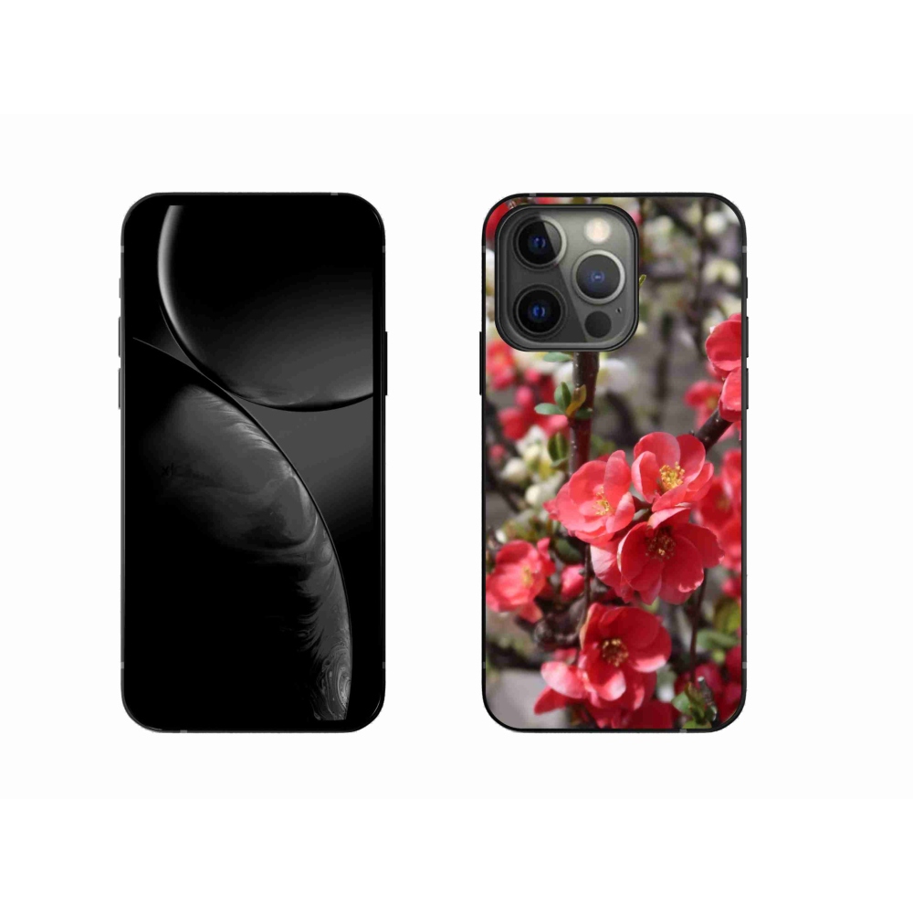 Gél borítás mmCase iPhone 13 Pro készülékhez - piros virágok