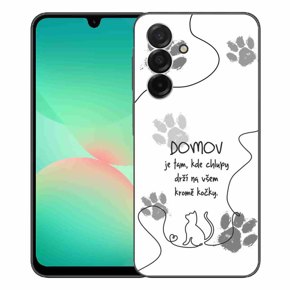 Gél borítás mmCase Samsung Galaxy A26 5G - macska motívum fehér háttérrel