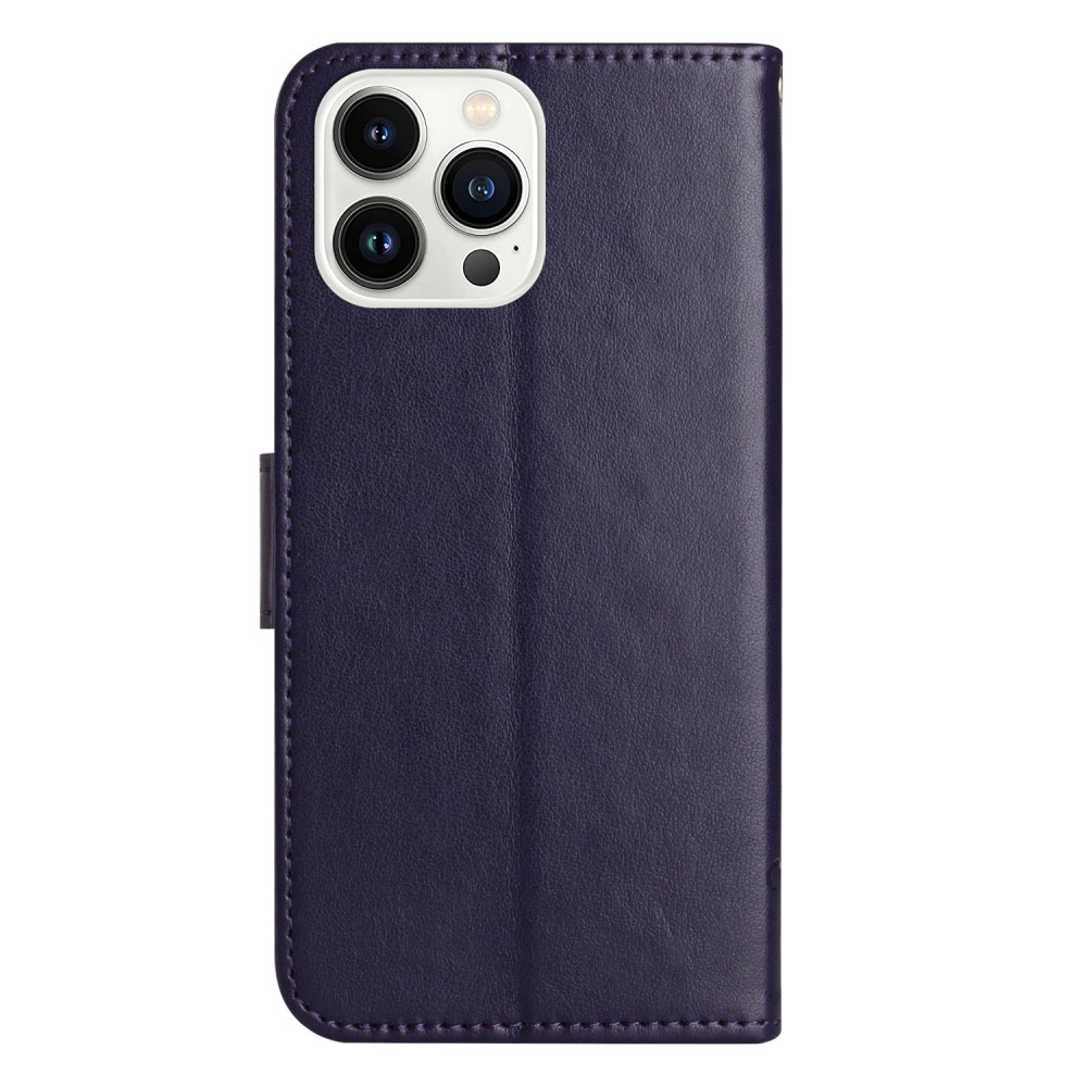 Virágos könyv tok iPhone 16 Pro Max készülékhez - sötétkék