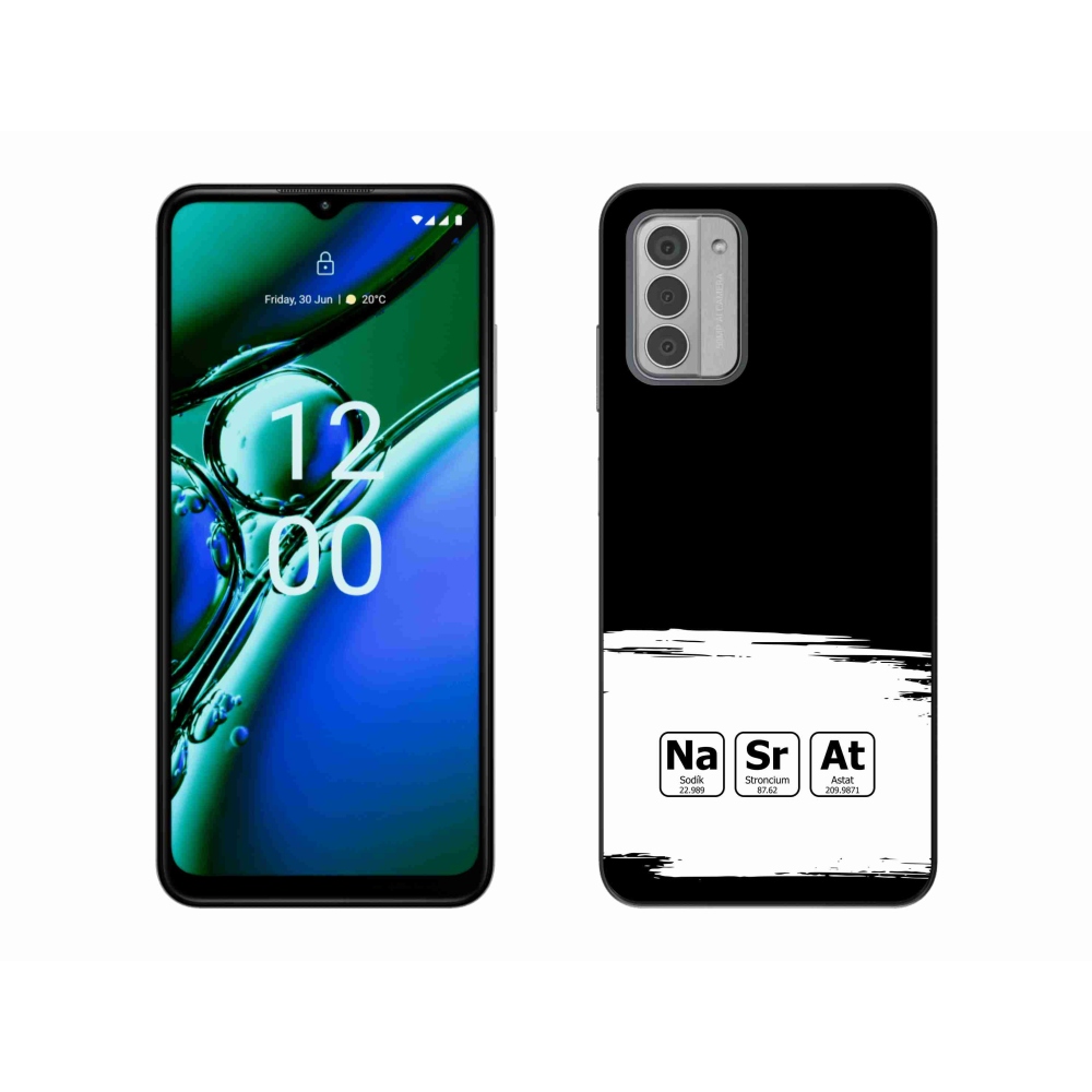 Gél borító mmCase a Nokia G42 készülékhez - kémiai elemek fehér és fekete háttérrel