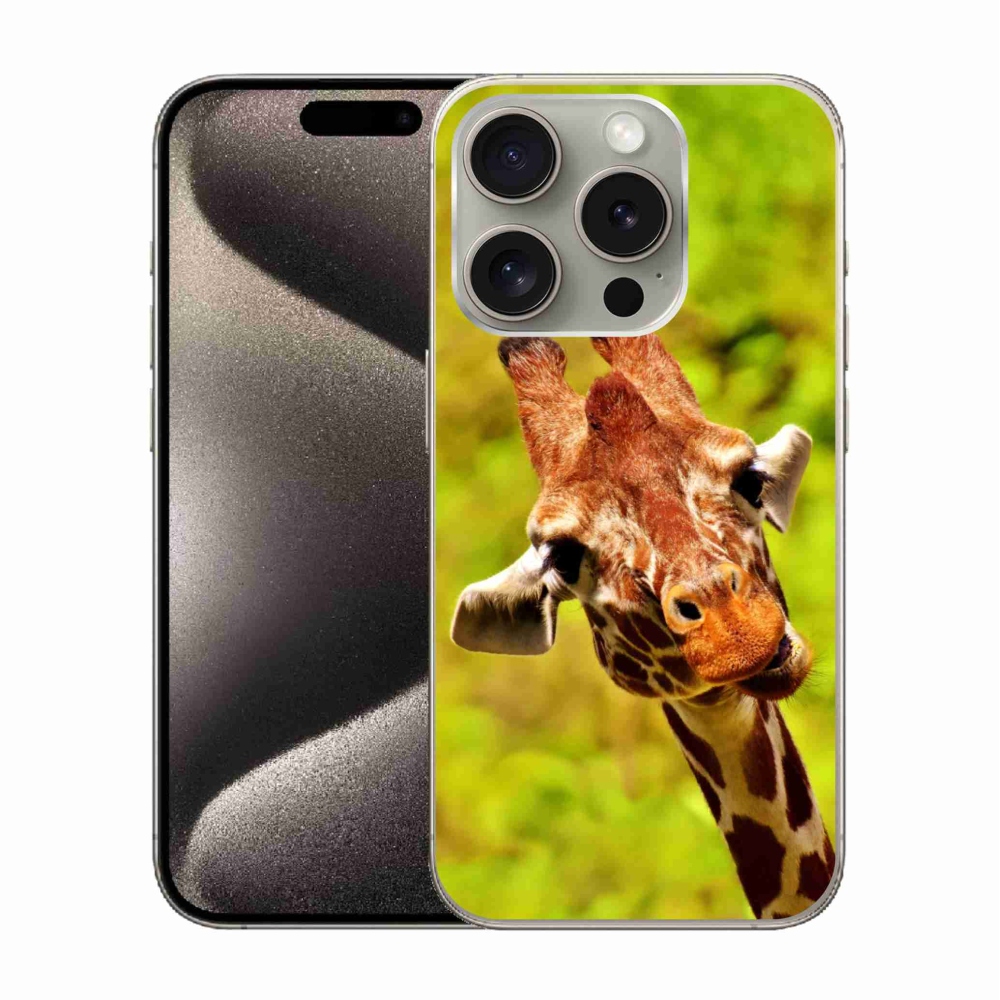 Zselés borítás mmCase iPhone 15 Pro készülékhez - zsiráf