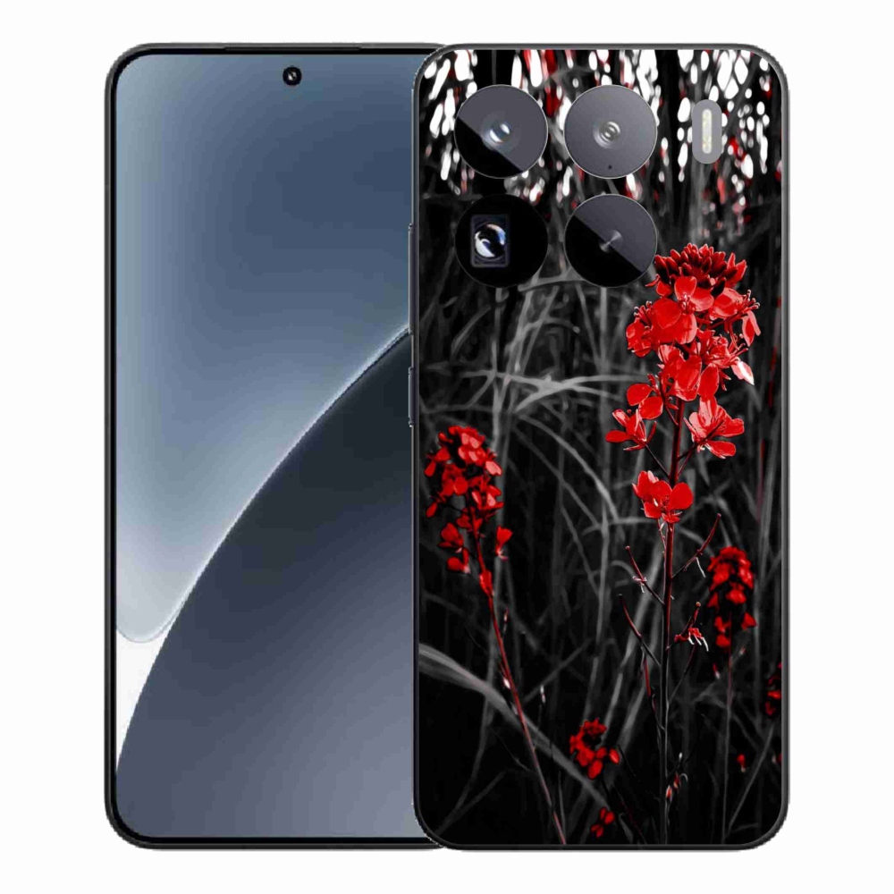 Gél borítás mmCase a Xiaomi 15 Pro számára - piros növény