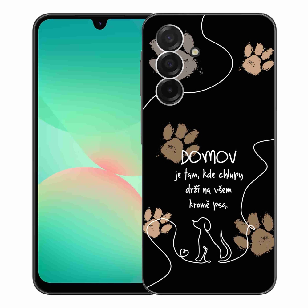 Gél borítás mmCase Samsung Galaxy A26 5G - kutya motívum fekete háttérrel