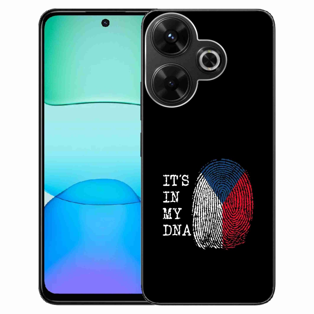 Gél borító mmCase a Xiaomi Redmi 13 4G/Poco M6 4G - zászlós ujjlenyomat fekete háttérrel