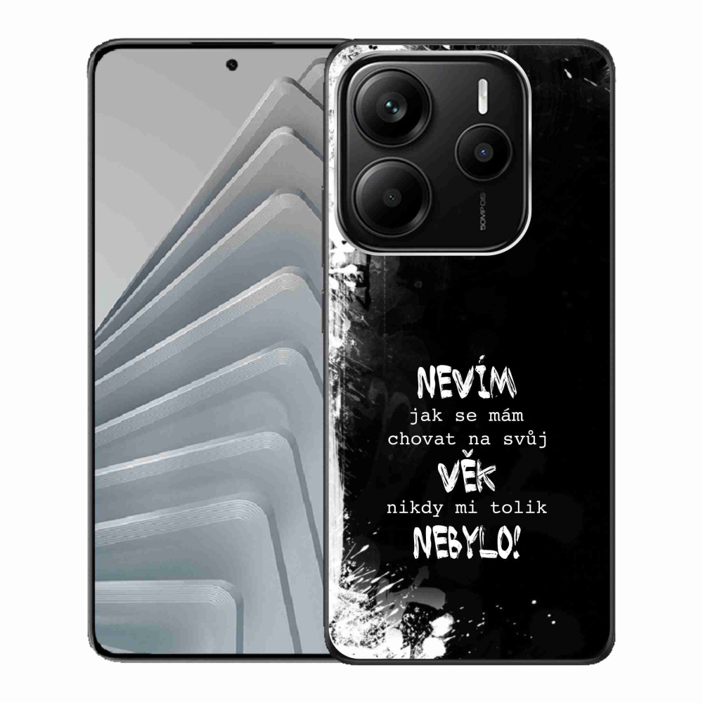 Gél borító mmCase a Xiaomi Redmi Note 14 5G számára - vicces szöveg 14 fekete háttérrel