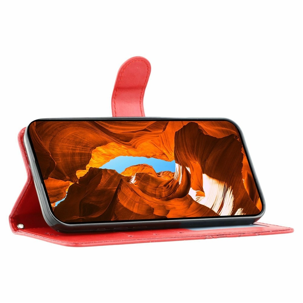 Rózsák könyv tok Xiaomi Redmi 15 5G - piros