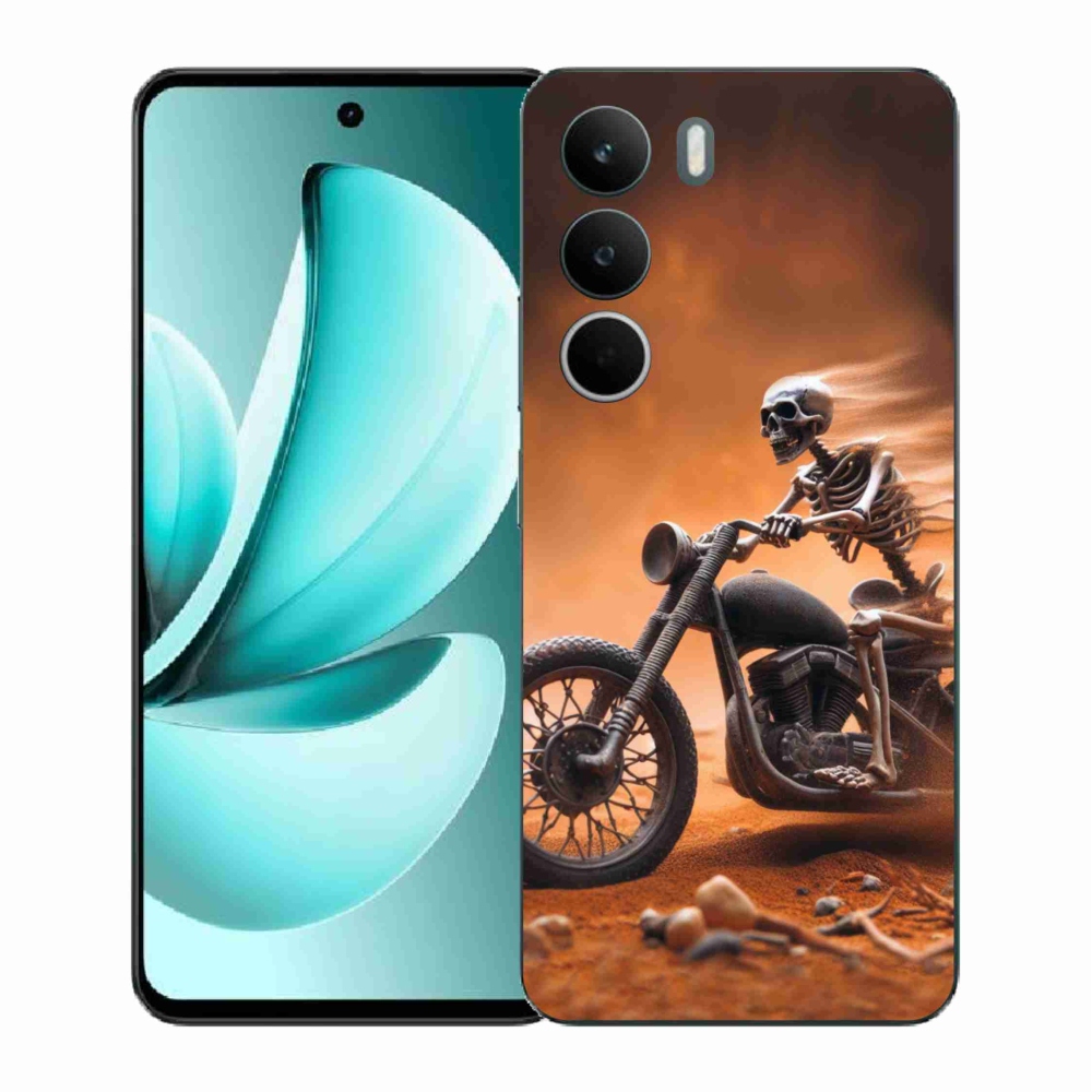 Gél borítás mmCase a Realme C71-hez - csontváz motorkerékpáron