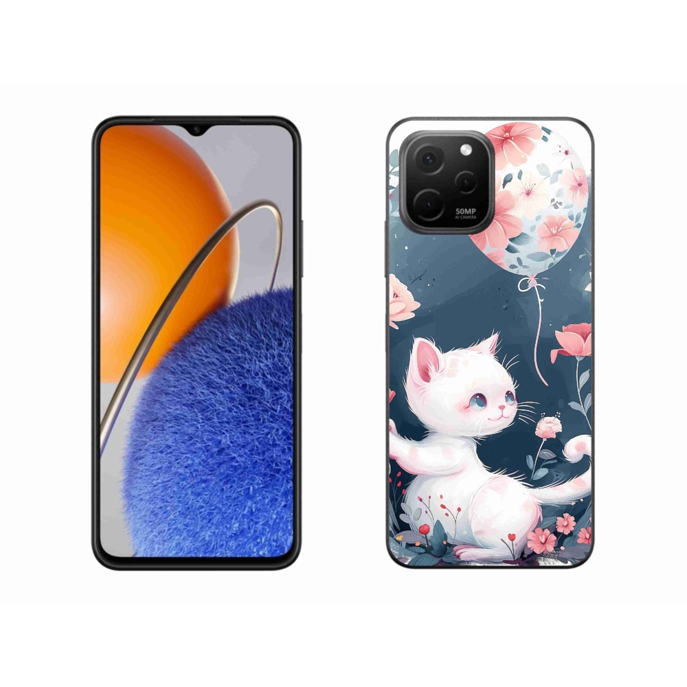 Gél borító mmCase a Huawei Nova Y61 készülékhez - cica lufival