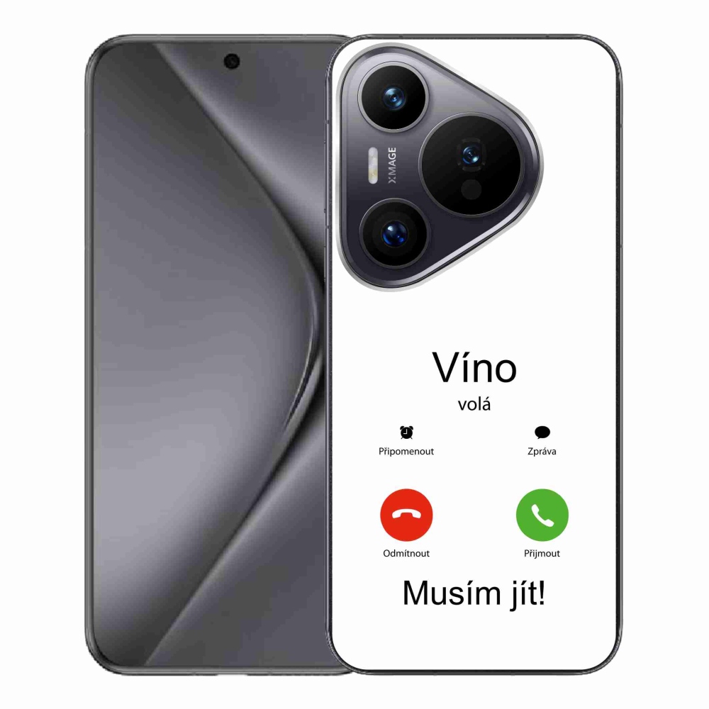 Gél borítás mmCase a Huawei Pura 70 Pro - bor hívja fehér háttérrel