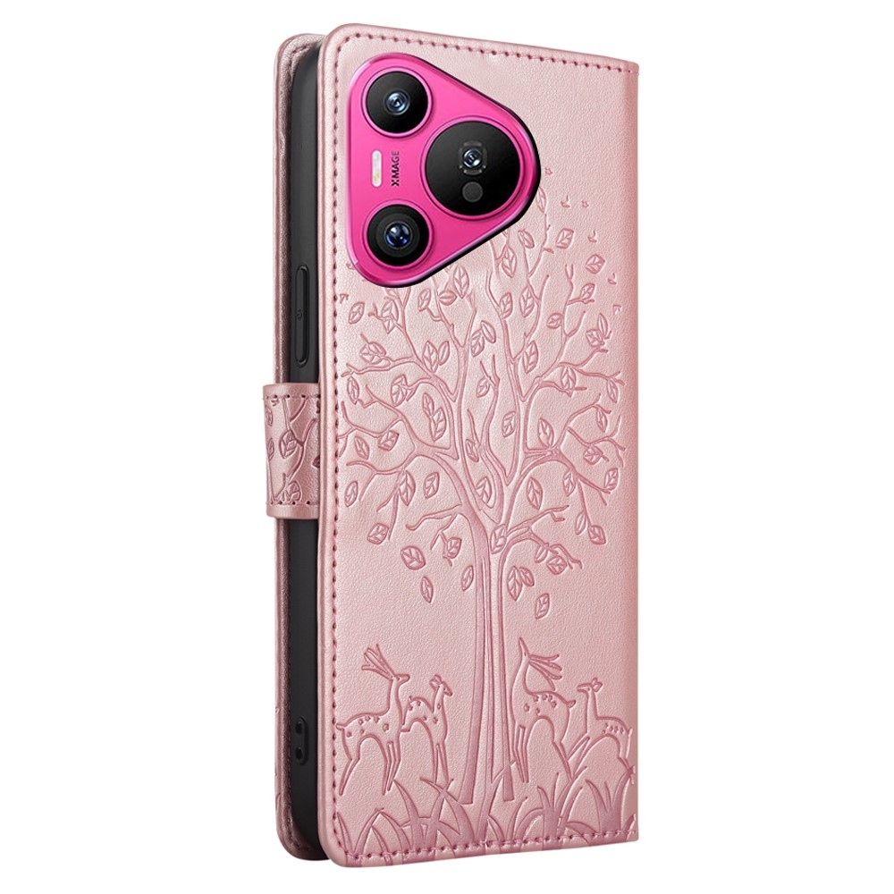 Fa könyvtáska a Huawei Pura 70-hez - rózsaarany