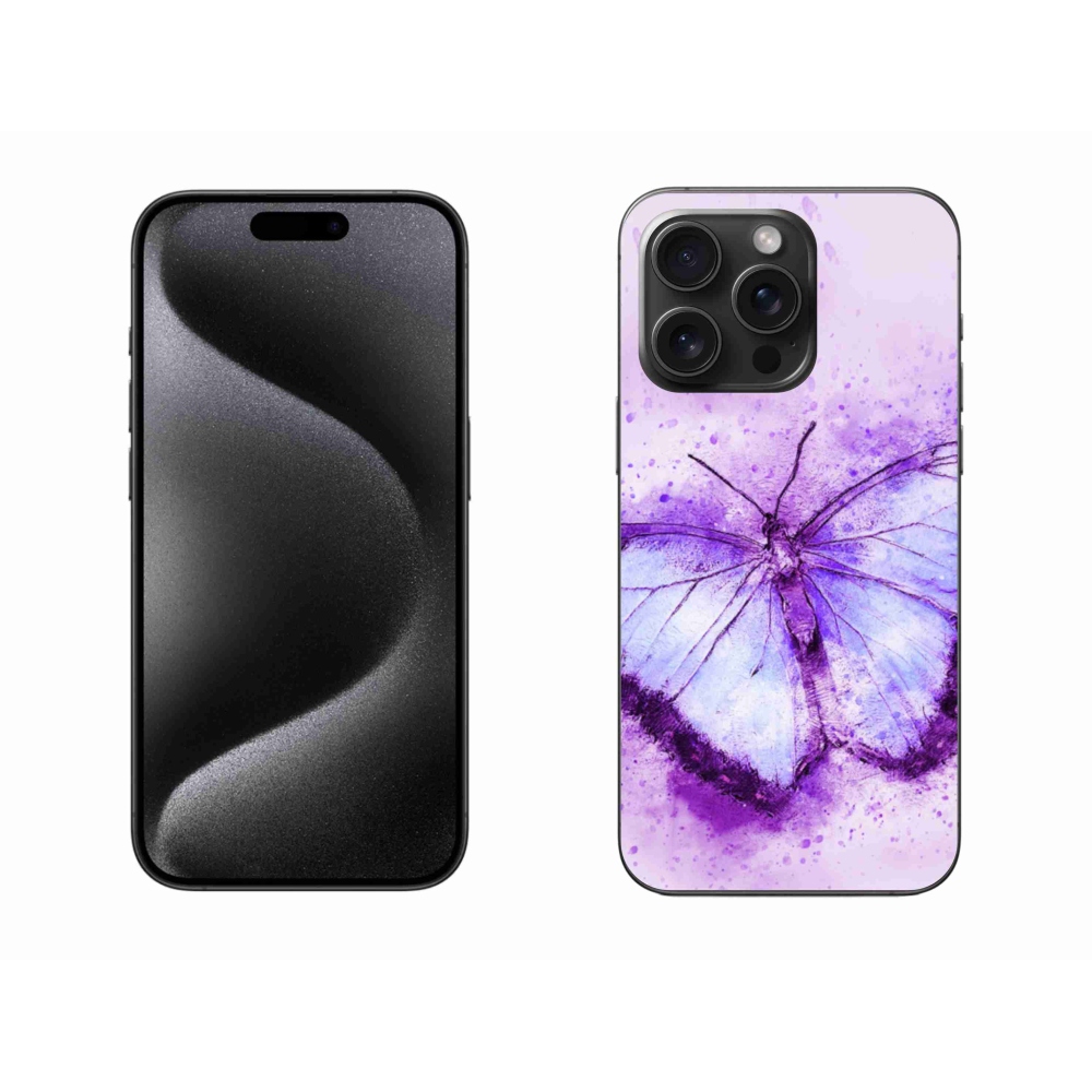 Zselés borítás mmCase iPhone 15 Pro Max készülékhez - lila pillangó