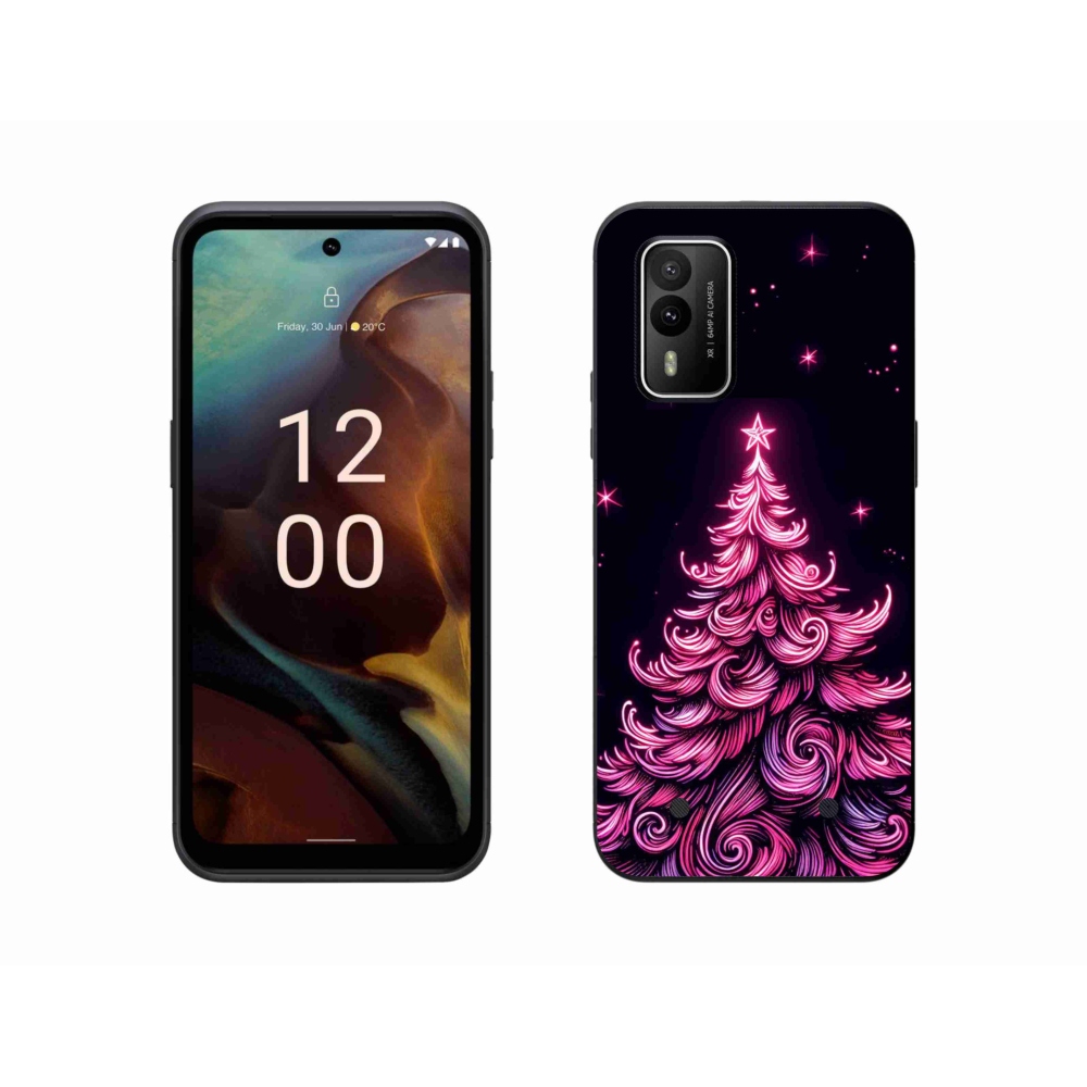 Zselés borítás mmCase a Nokia XR21 készülékhez - neon karácsonyfa 2