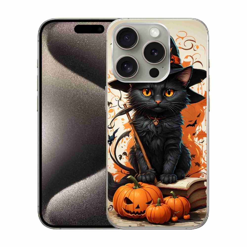 Zselés borítás mmCase iPhone 15 Pro készülékhez - cat wizard