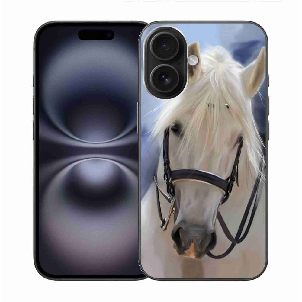 Zselés borítás mmCase iPhone 16 készülékhez - fehér ló