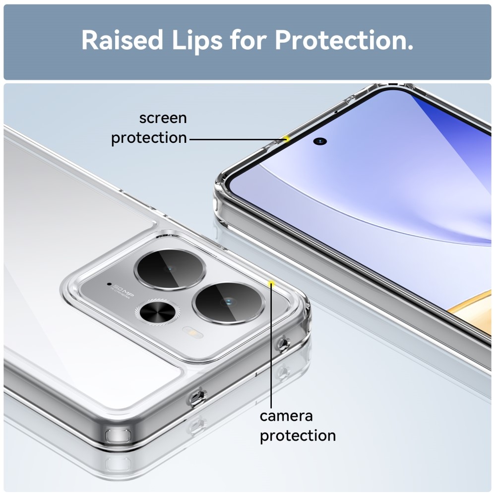 Gél tok fix hátlappal a Realme 14 5G/14T 5G készülékhez - átlátszó