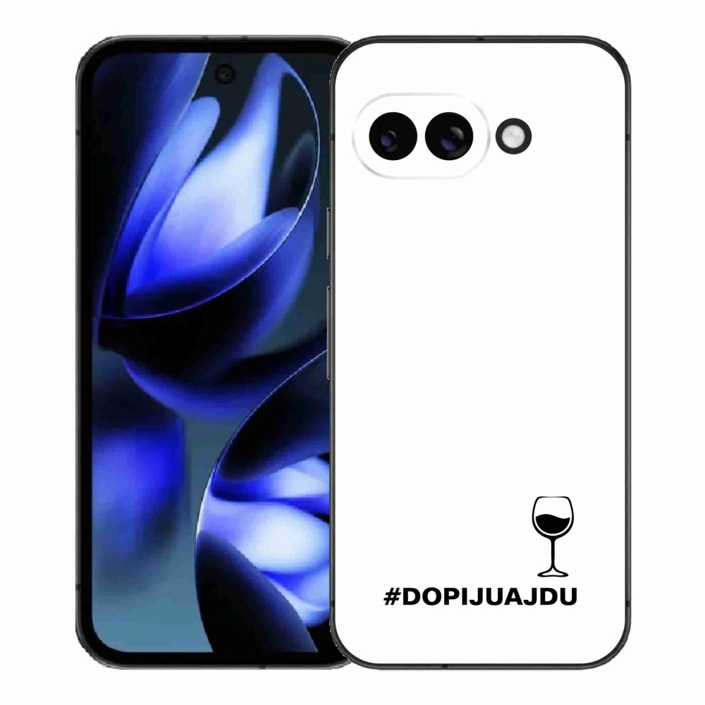 Gél borítás mmCase a Google Pixel 9a számára - bor motívum fehér háttérrel