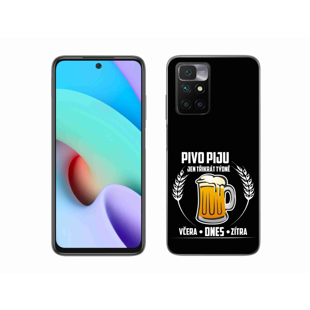 Gél borítás mmCase a Xiaomi Redmi 10/Redmi 10 (2022) - sör motívum fekete háttérrel