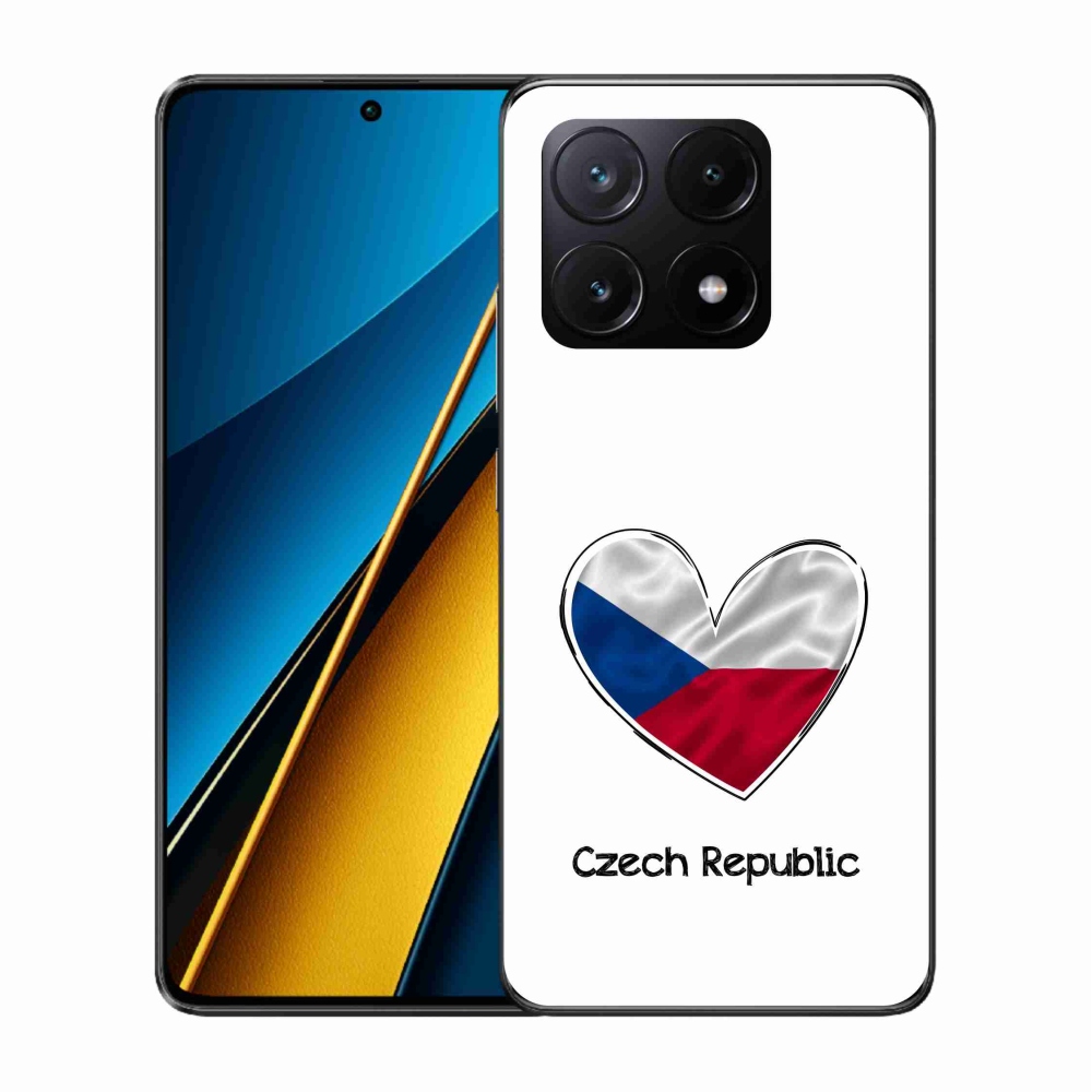 Gél borító mmCase a Xiaomi Poco X6 Pro 5G számára - szív zászló fehér háttérrel