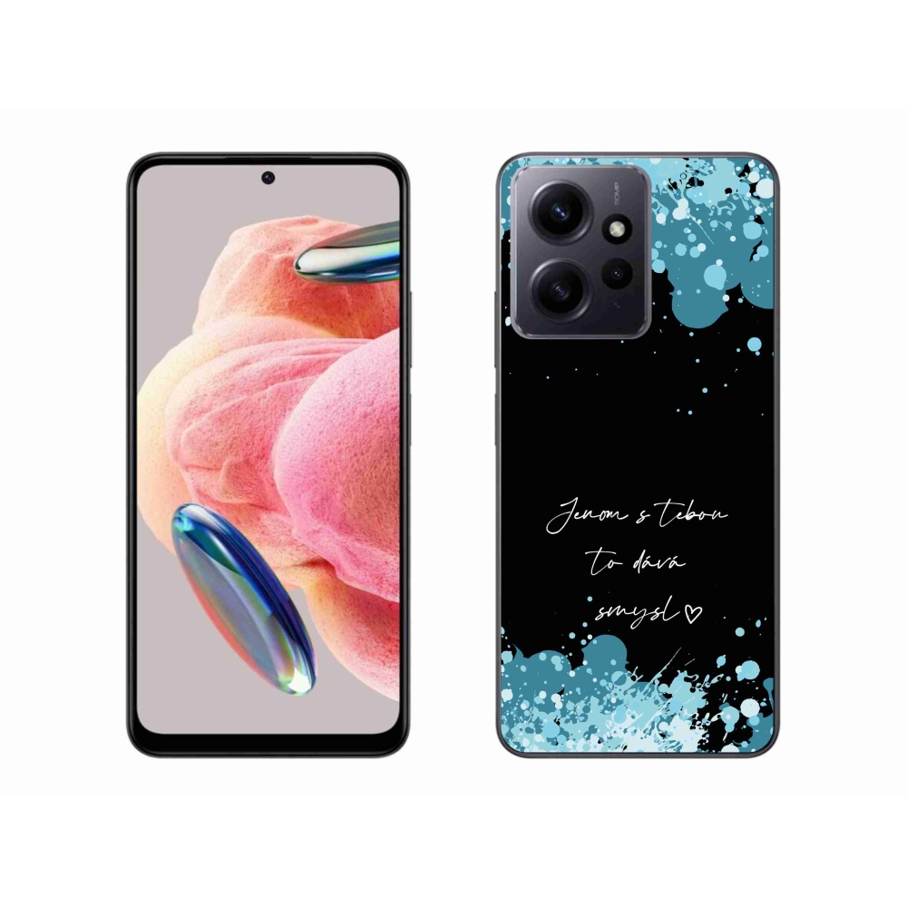 Gél borító mmCase a Xiaomi Redmi Note 12 4G-hez - szerelmes szöveg fekete háttérrel