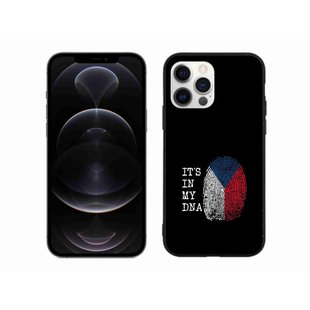 Zselés borítás mmCase iPhone 12 Pro Max készülékhez - zászlós ujjlenyomat fekete háttérrel