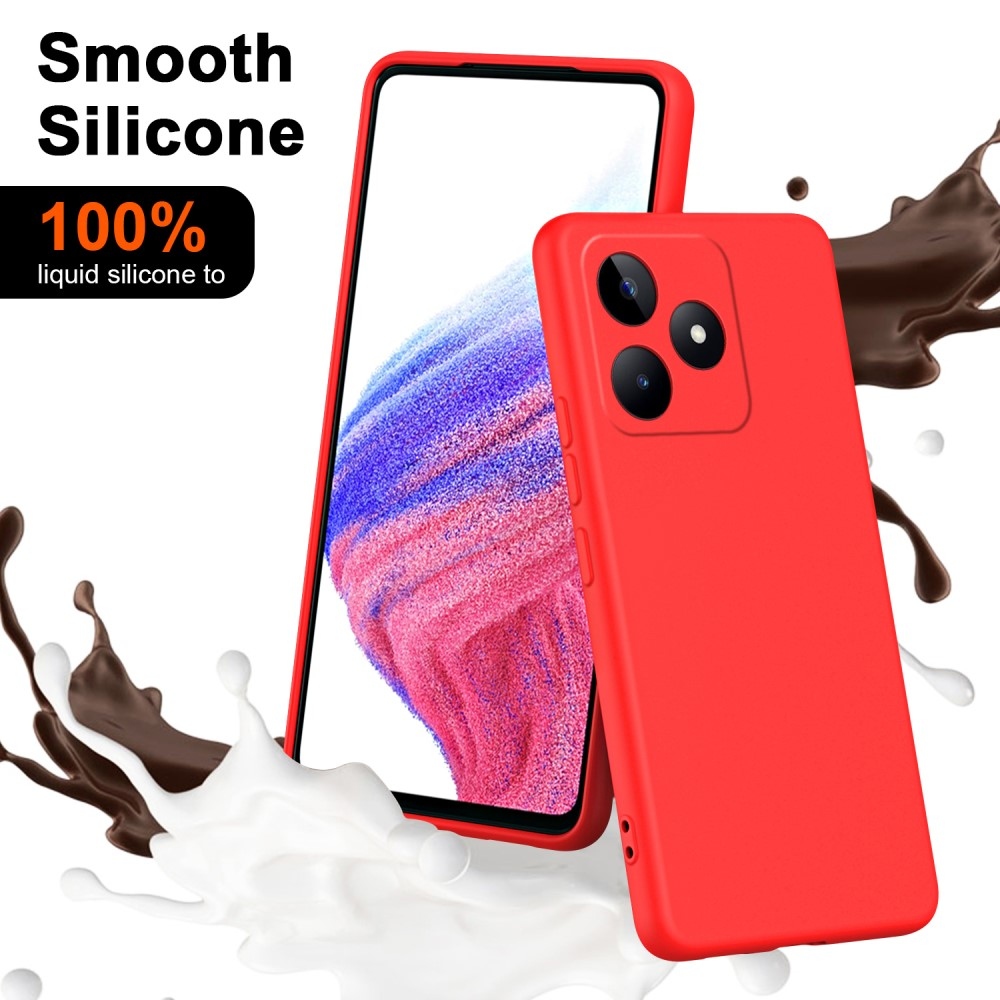 Matt gél mobil tok Realme C51/C53 - piros