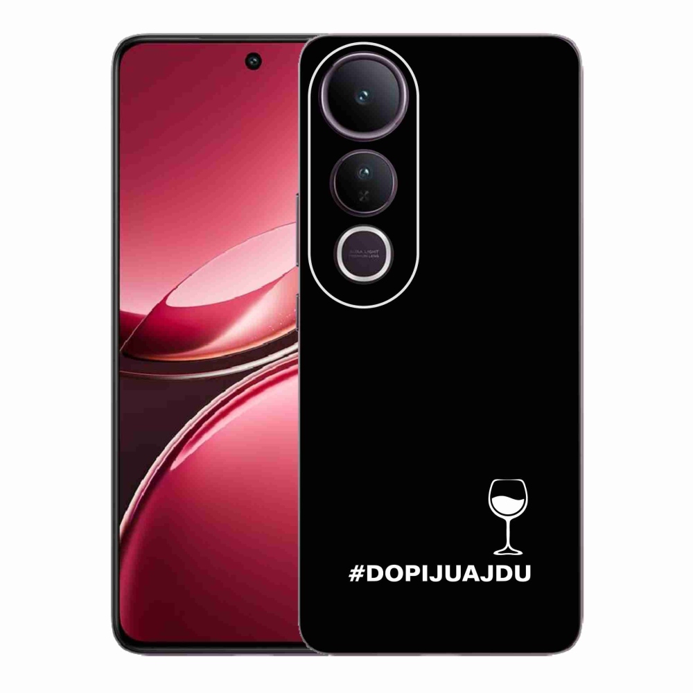 Gél borítás mmCase a Vivo V50 Lite 4G/5G készülékhez - bor motívum fekete háttérrel