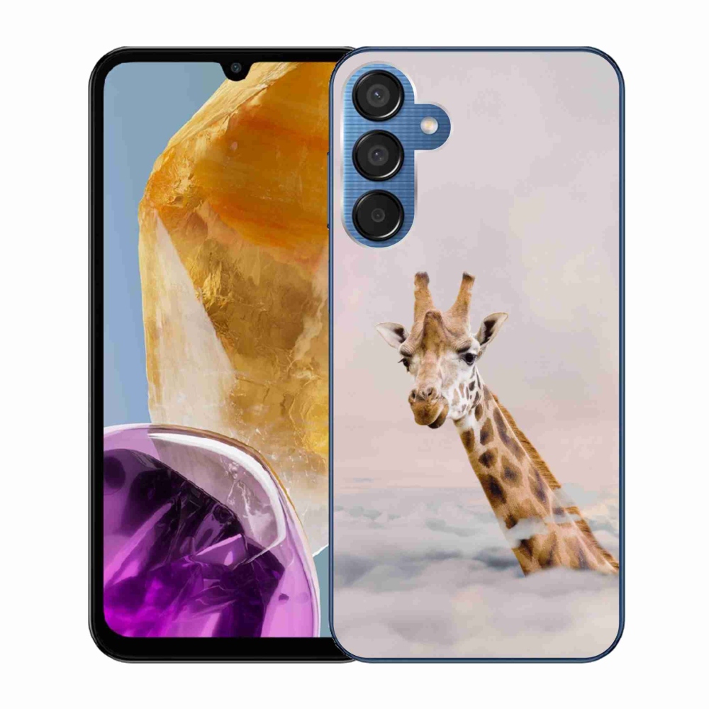 Zselés borítás mmCase Samsung Galaxy M15 5G - zsiráf a felhők között