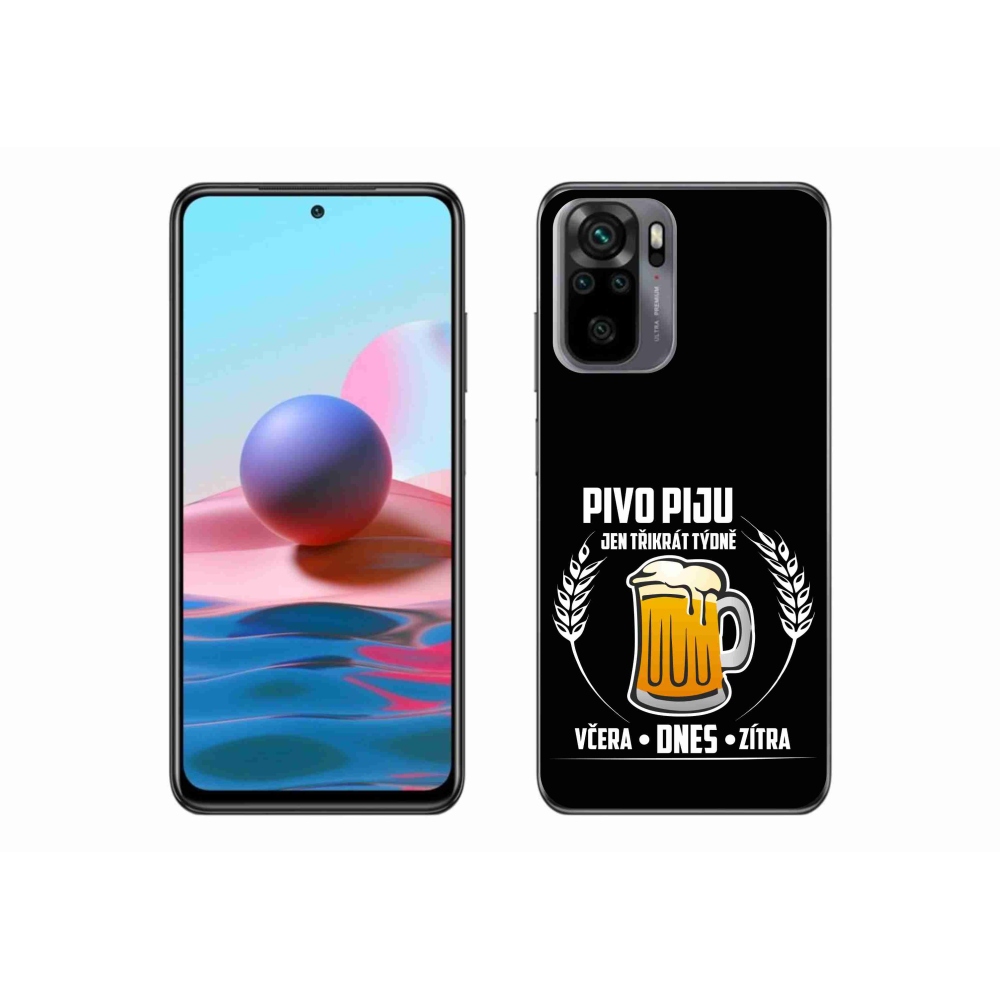 Gél borítás mmCase a Xiaomi Redmi Note 10 4G-hez - sör motívum fekete háttérrel