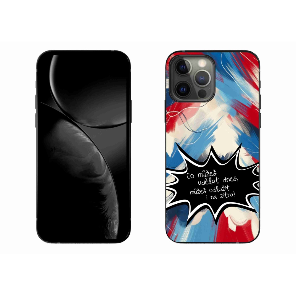 Gél borítás mmCase iPhone 13 Pro Max 6.7 készülékhez - vicces szöveg 9 fekete háttér