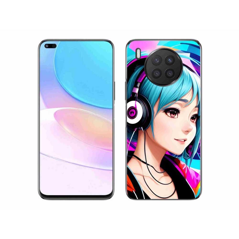 Gél borító mmCase a Honor 50 Lite-hoz - lány fejhallgatóval