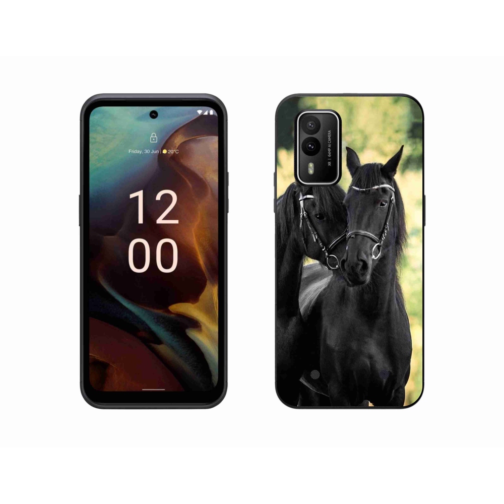 Zselés borítás mmCase a Nokia XR21 készülékhez - két fekete ló