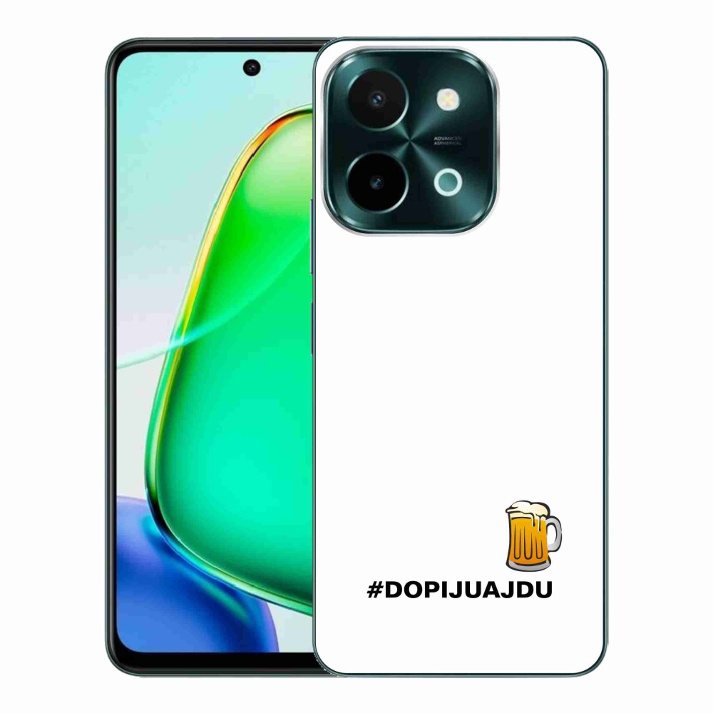 Gél borító mmCase a Vivo Y28-hoz - sör motívum 1 fehér háttér