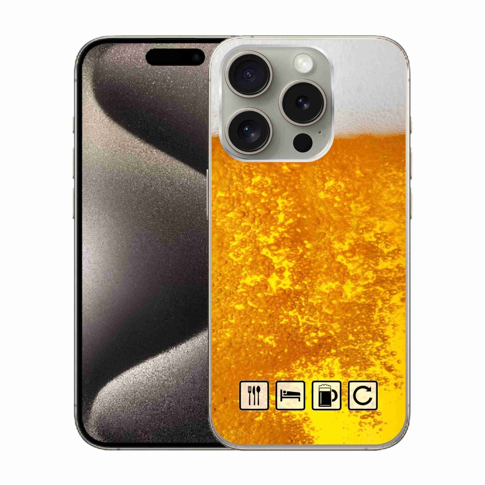 Zselés borítás mmCase iPhone 15 Pro készülékhez - sör motívum 3