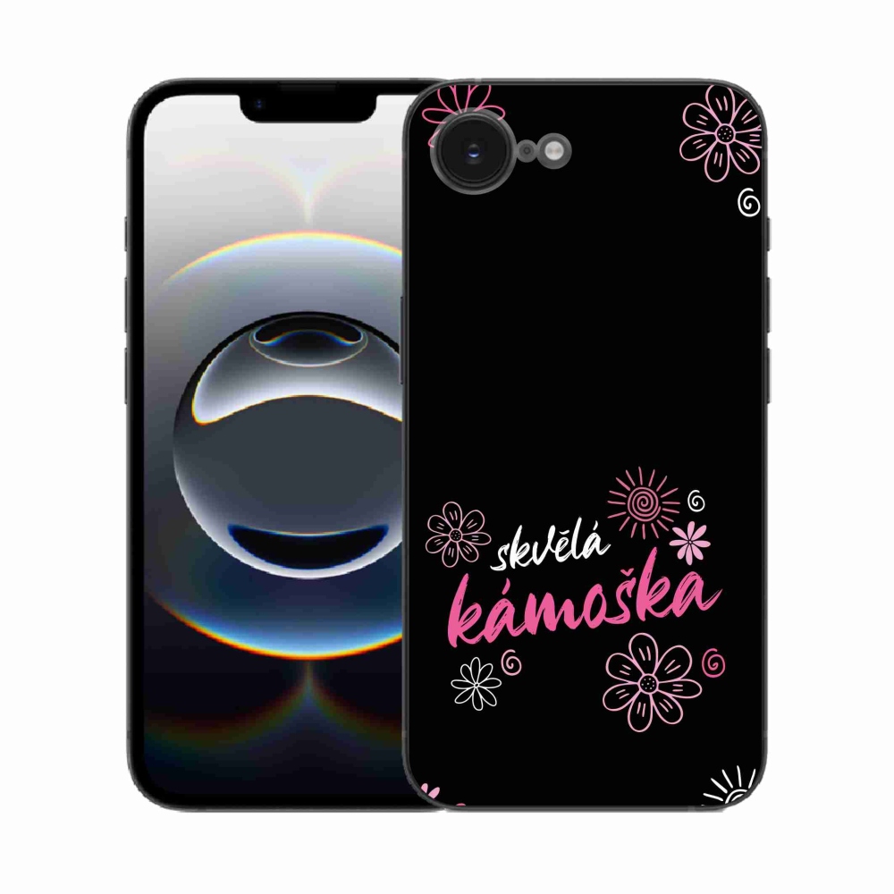 Gél borítás mmCase iPhone 16e készülékhez - nagyszerű barát fekete háttérrel