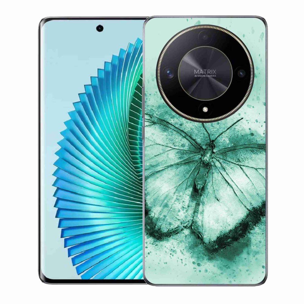 Gél tok mmCase a Honor Magic 6 Lite 5G számára - zöld pillangó