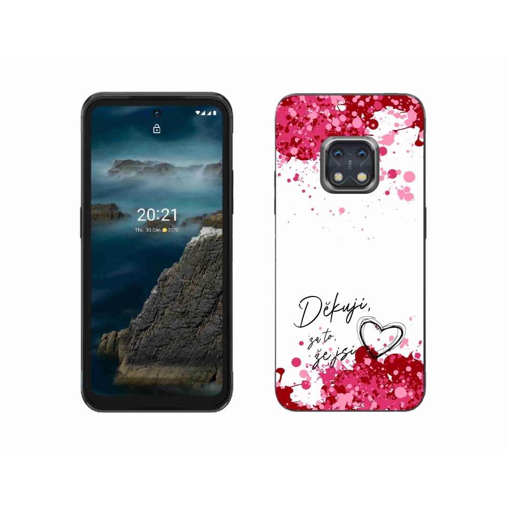 Zselés borító mmCase a Nokia XR20 készülékhez - szerelmes szöveg 2 fehér háttér