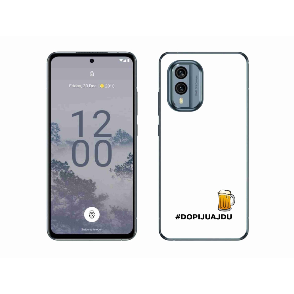 Zselés borító mmCase a Nokia X30 5G készülékhez - sör motívum 1 fehér háttér