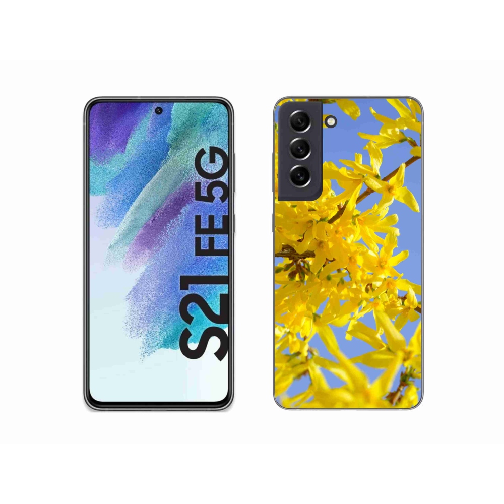Gél védőhuzat mmCase Samsung Galaxy S21 FE 5G - sárga virágok