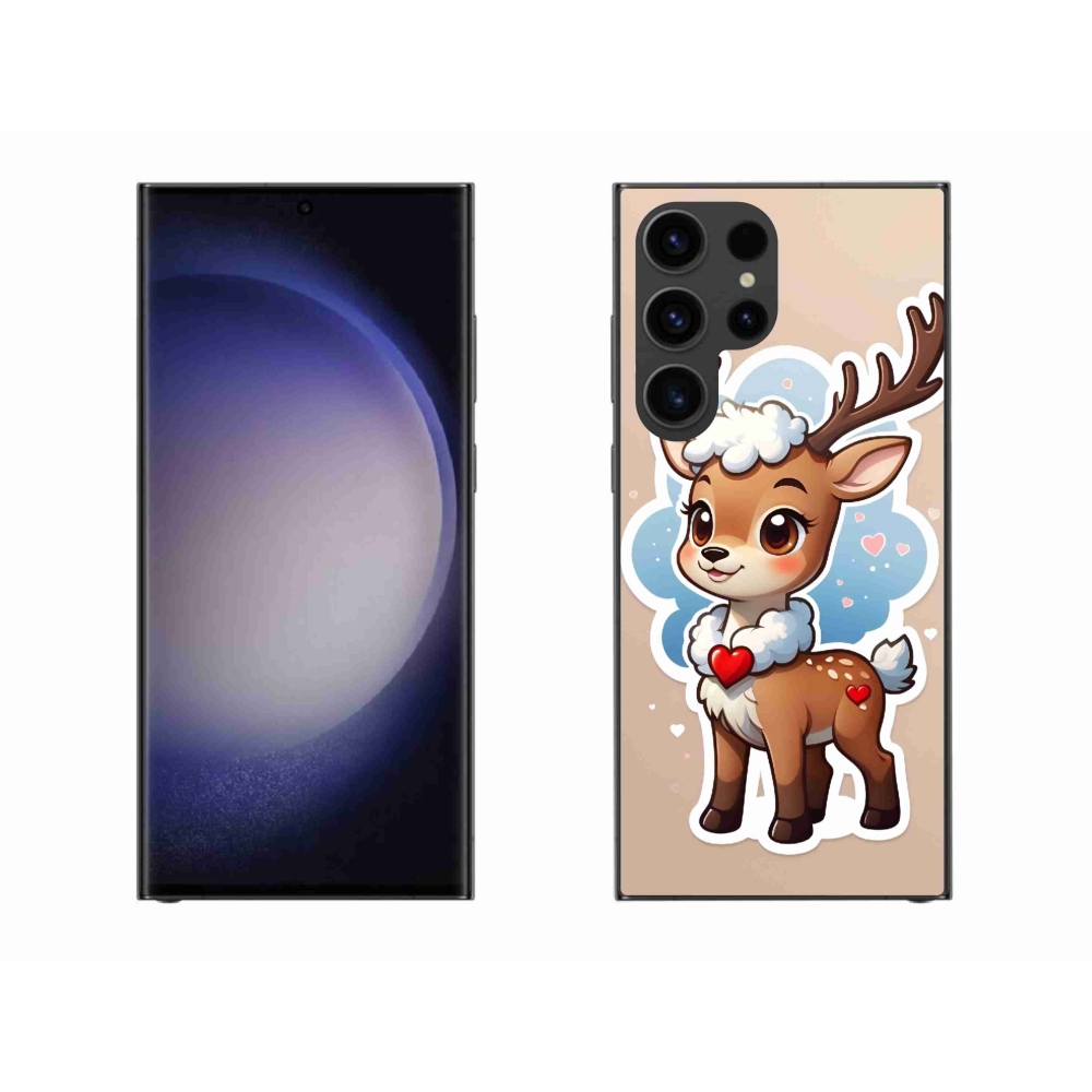Zselés borítás mmCase Samsung Galaxy S23 Ultra 5G - rajzfilm rénszarvashoz