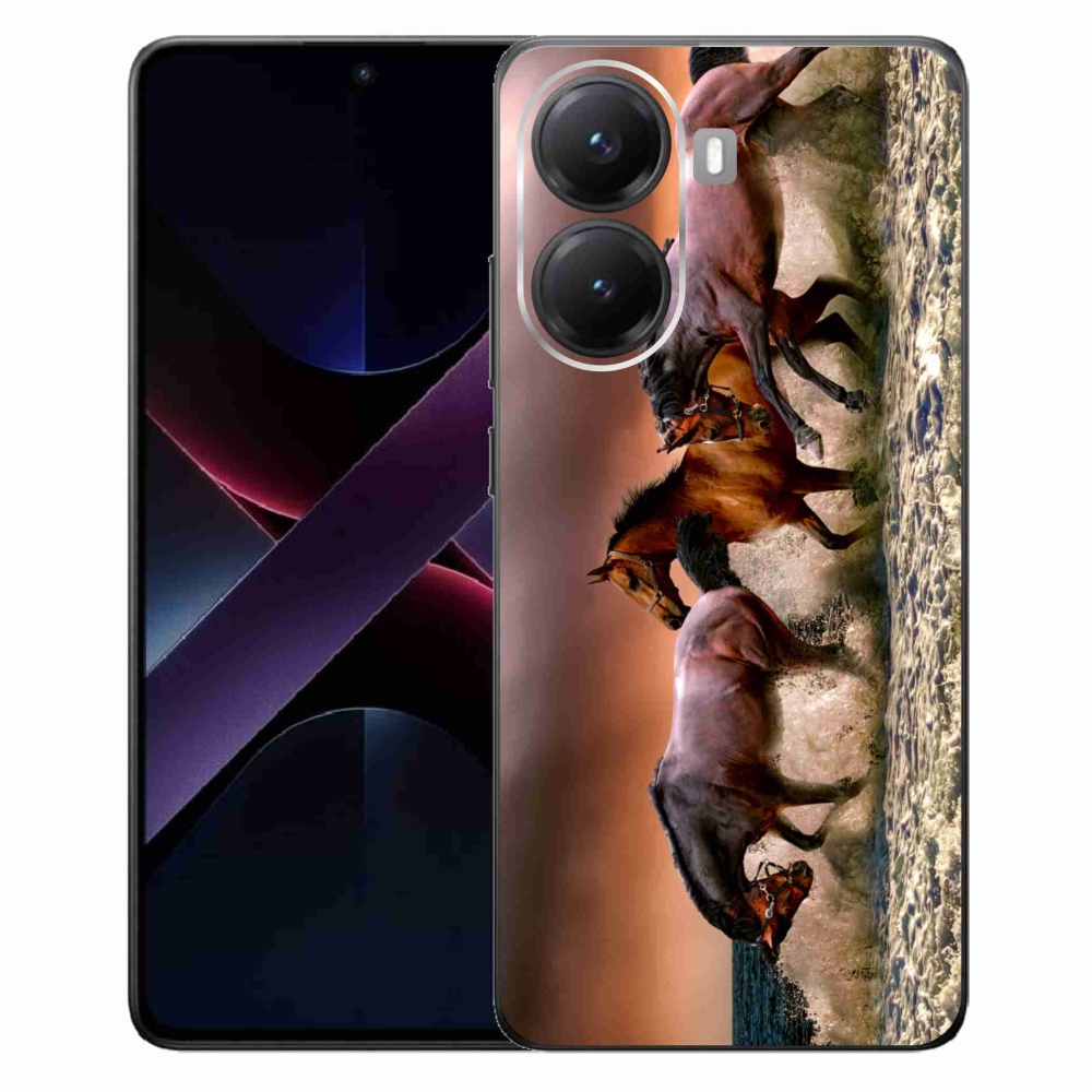 Gél borítás mmCase a Xiaomi Poco X7 Pro 5G számára - lovak 1