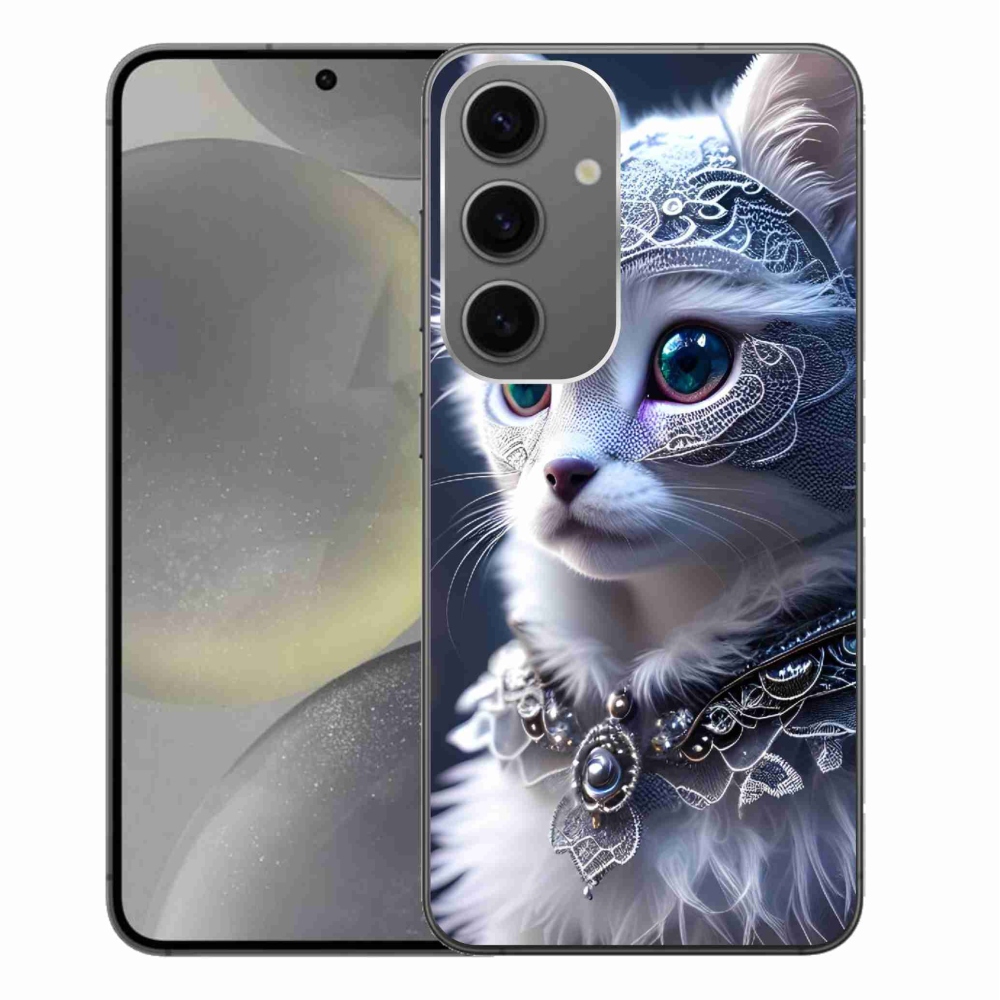 Gél védőhuzat mmCase Samsung Galaxy S24+ - fehér macska