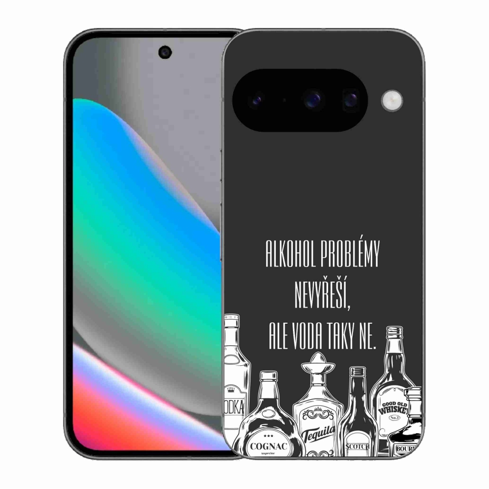 Gél borító mmCase a Google Pixel 10 számára - vicces szöveg fekete háttérrel