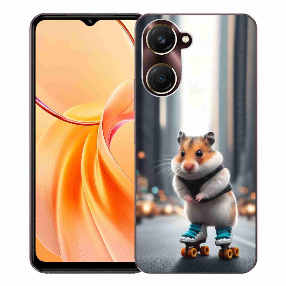 Zselés borítás mmCase a Vivo Y28s 5G-hez - hörcsög a korcsolyán