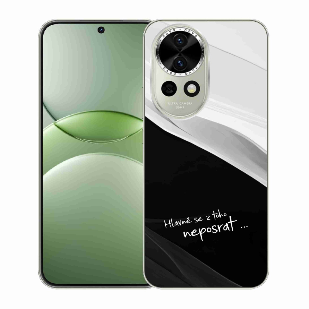 Gél borító mmCase a Huawei Nova 13 5G számára - vicces szöveg 13 fekete és fehér háttérrel