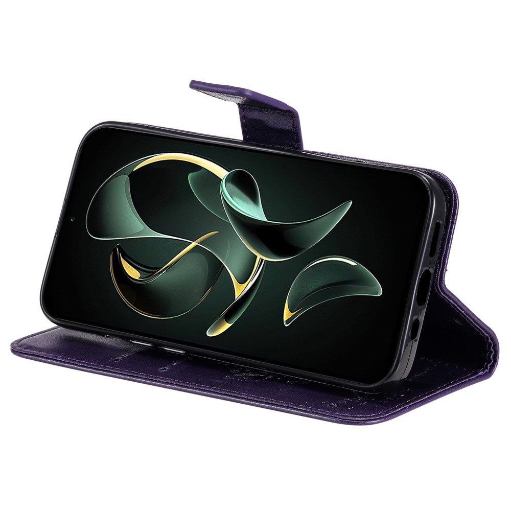 Fa könyv tok Xiaomi 13T/13T Pro - sötét lila