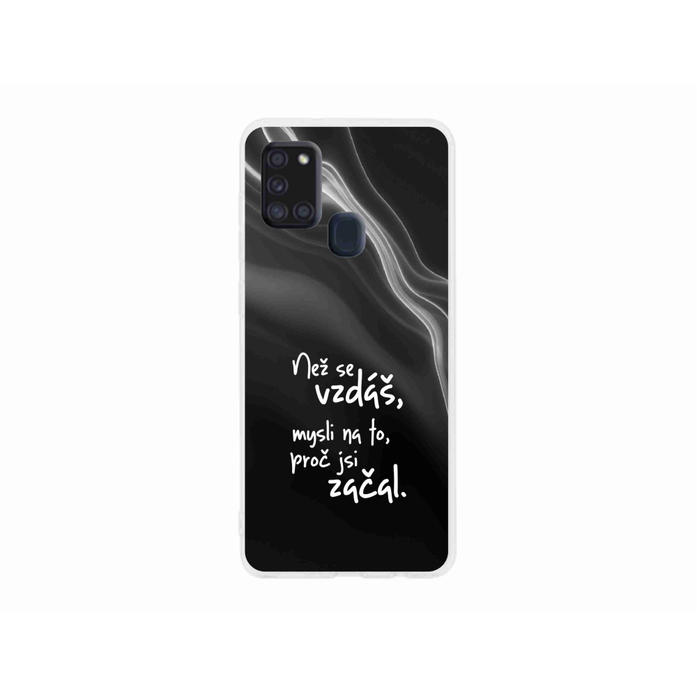 Gél borítás mmCase Samsung Galaxy A21s készülékhez - idézet 2 fekete háttér