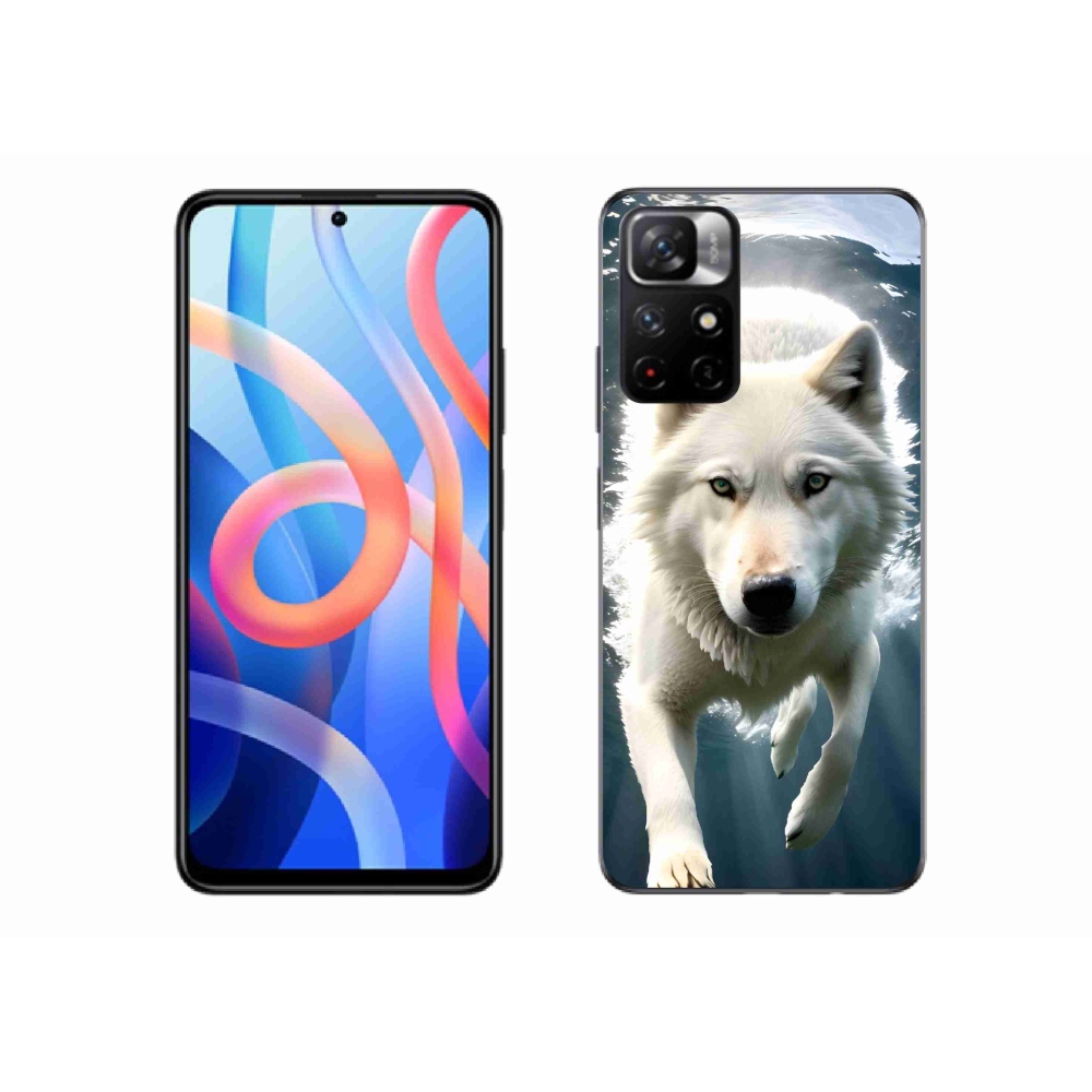 Gél borítás mmCase a Xiaomi Redmi Note 11S 5G számára - fehér farkas