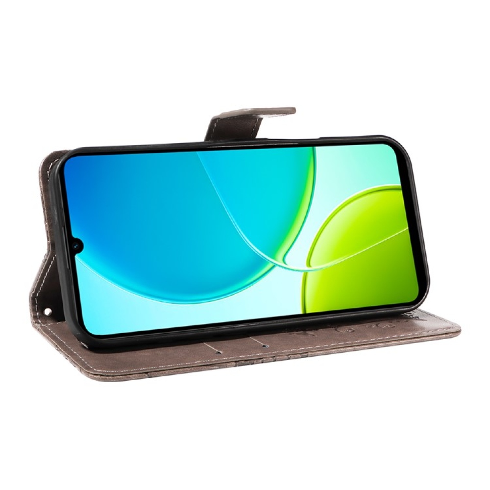 Nagy pillangó könyv tok a Vivo Y29s 5G-hez - szürke