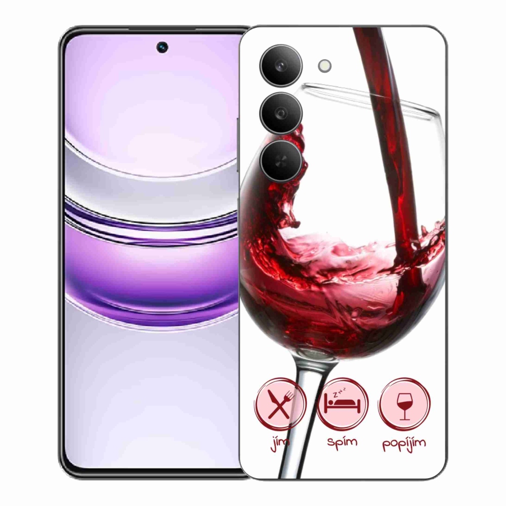 Zselés borítás mmCase a Realme 14x 5G készülékhez - borospohár piros